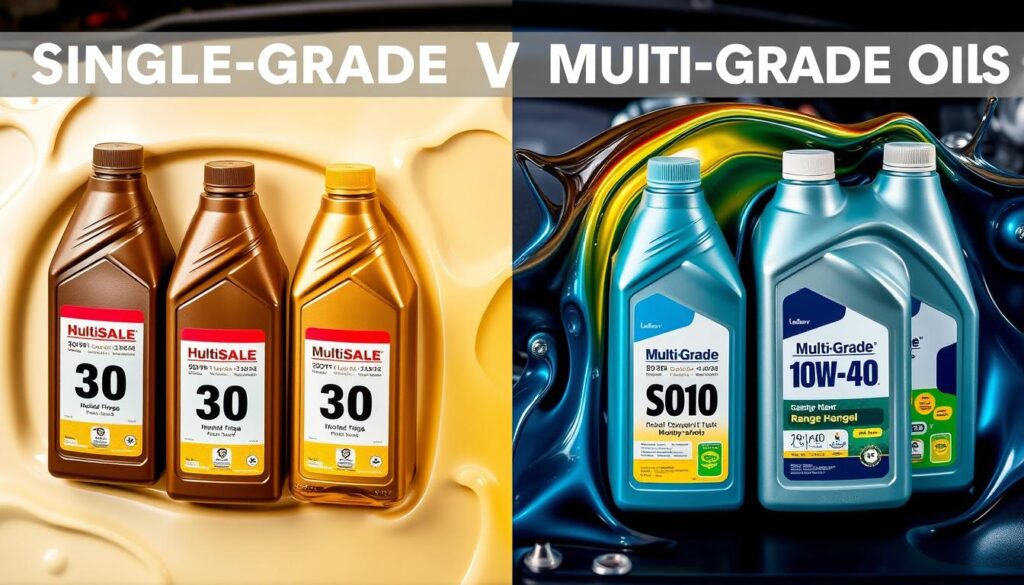 single-grade oils and multi-grade oils characteristics