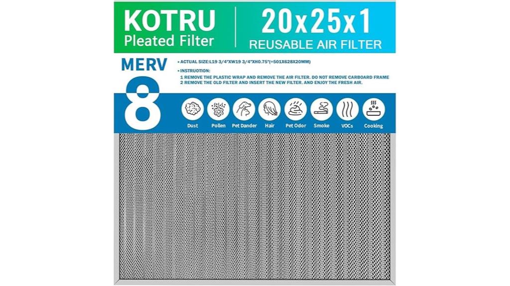 20x25x1 reusable aluminum