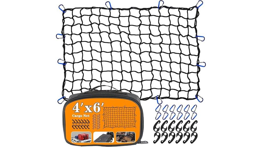 adjustable cargo net with carabiners