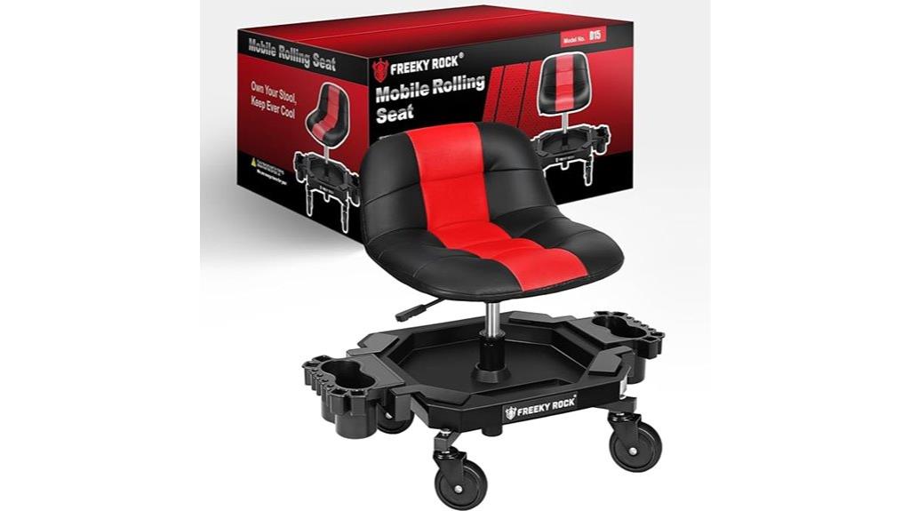 adjustable wheeled garage stool