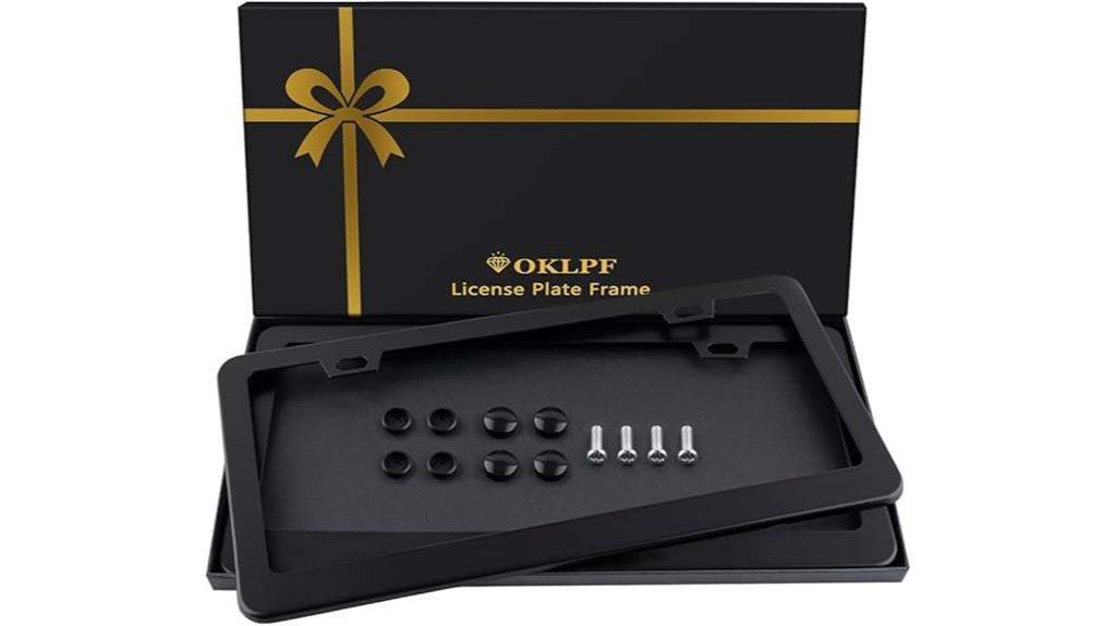 black aluminum license plate