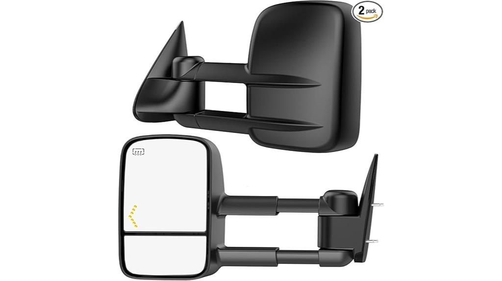 heated tow mirror assemblies