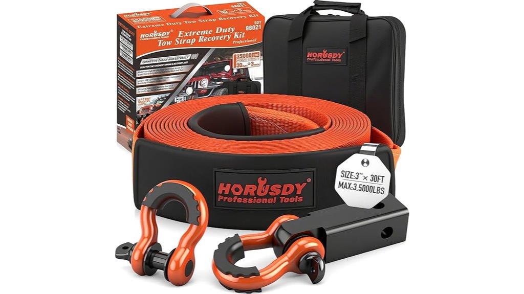 heavy duty tow straps with hooks