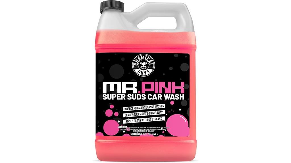 pink foaming car wash