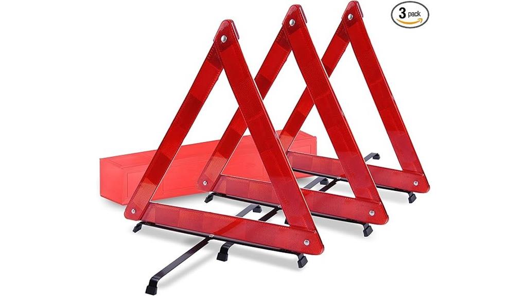 reflective warning triangle set