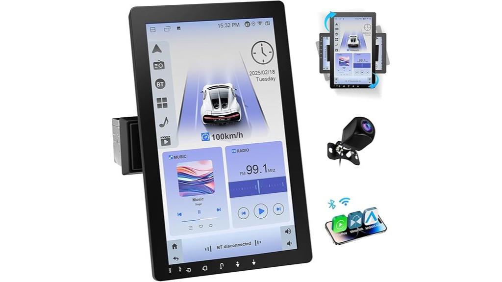 rotatable touchscreen car stereo