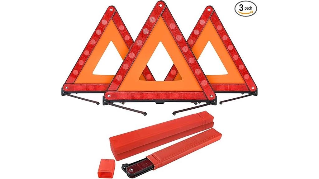 set of three warning triangles