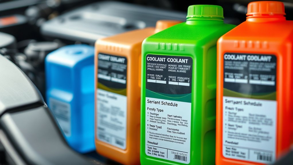 coolant types and schedules