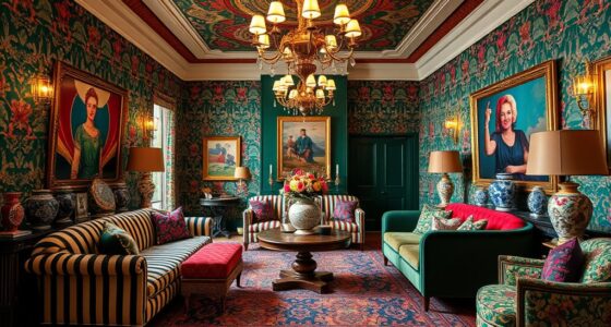 layered patterned colorful decor