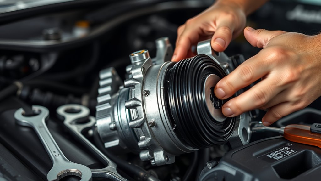 replacing ac compressor step