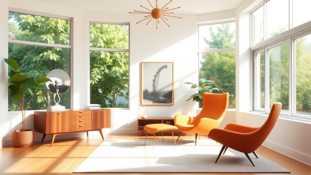 vintage colors and iconic furniture