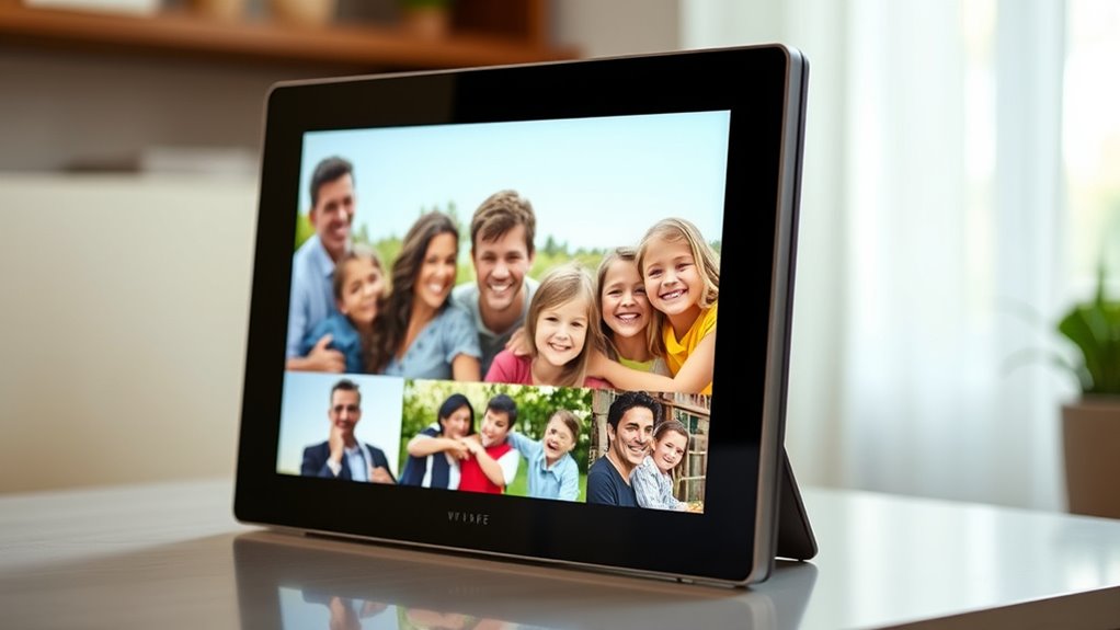 email photo frame features