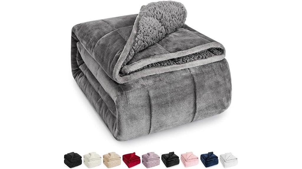 grey sherpa weighted blanket