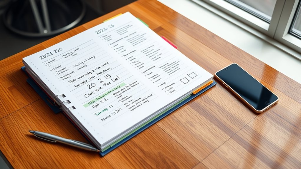 planner layout and features